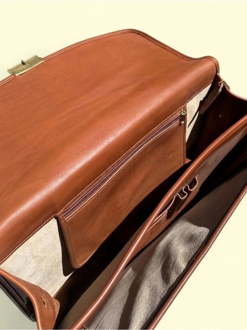 Coach Vintage Ambassador Briefcase 5357 British Tan Leather Combo Lock - Picture 6 of 7